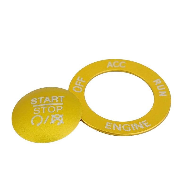 ALETAI Push Start Stop Button Cover Trim for 2015-2021 Dodge Challenger Dodge RAM 1500 Dodge Charger, Aluminum Alloy, Gold - Image 2